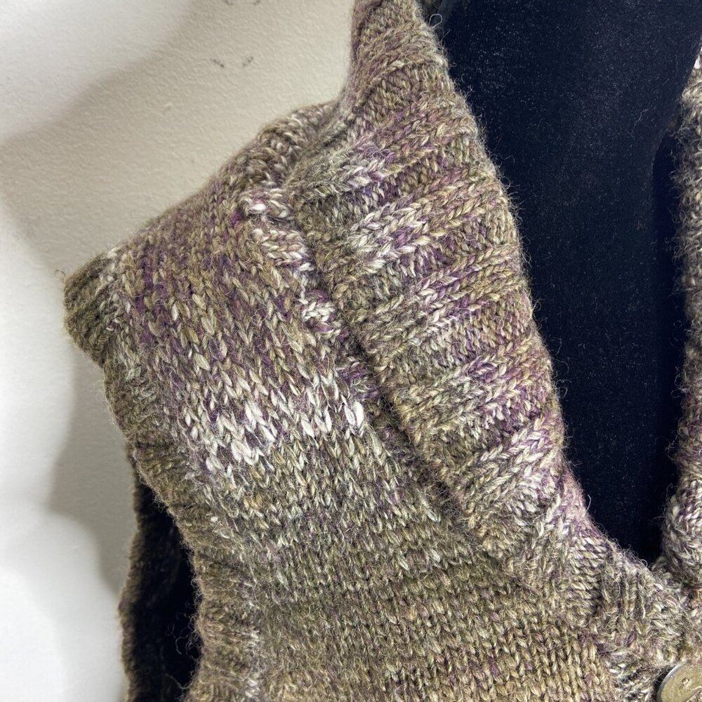 Woolrich Woman M Wool Knit Sweater Vest Long Purple Kendal Creek - Picture 2 of 8